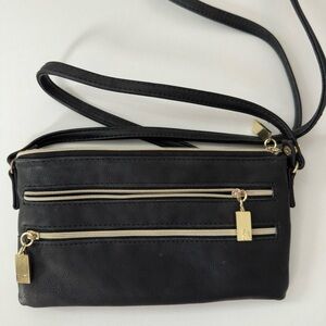 Black Leather Crossbody Bag